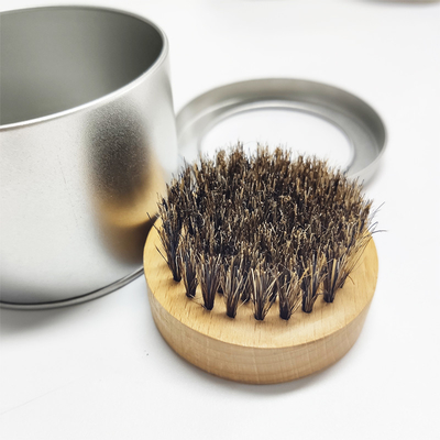 Szczotka do brody o specjalnym kształcie z włosia wieprzowego Drewniana podstawa o średnicy 5,5 cm