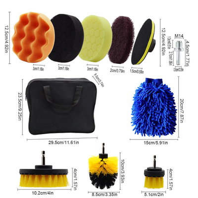 22Pcs zewnętrzne wewnętrzne myjki samochodowe Narzędzia czyszczące zestaw wiertarki szczoteczka z torbą