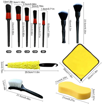 22Pcs zewnętrzne wewnętrzne myjki samochodowe Narzędzia czyszczące zestaw wiertarki szczoteczka z torbą